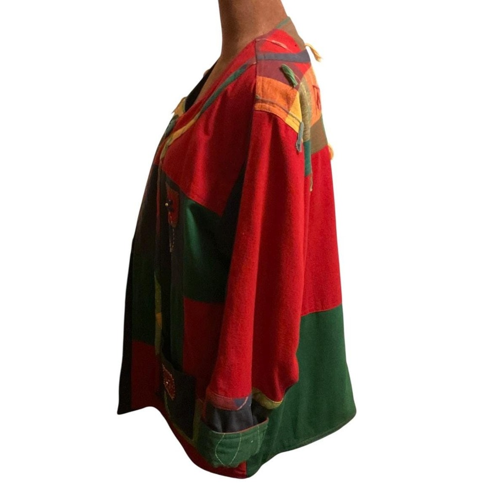 Vintage 90s Yak Magik Patchwork Jacket XL – Folk Art Coat - Picture 5 of 16